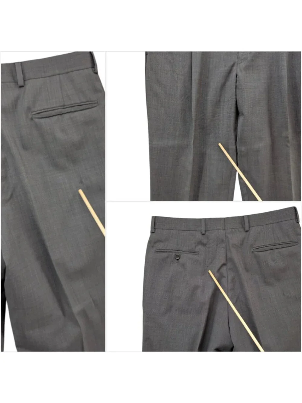 Jos A Bank 2 Piece Wool Suit Mens Grey 2 Button Pleated Cuffed Size 40R 34x28